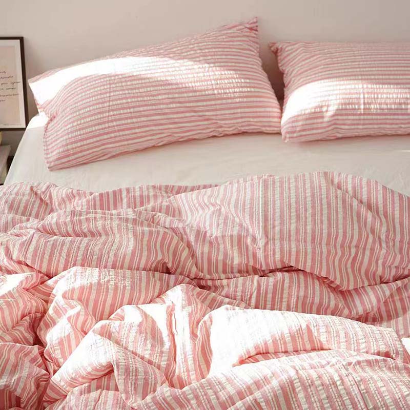 Bubble Pink Stripes Bedding Set