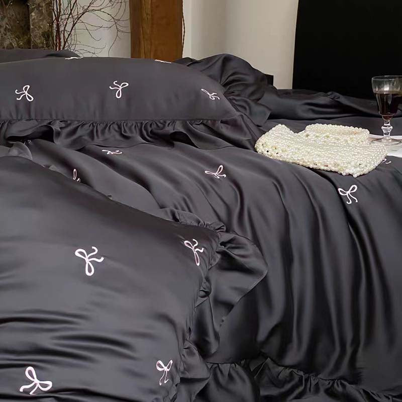 Chic Bow Embroidery Bedding Set