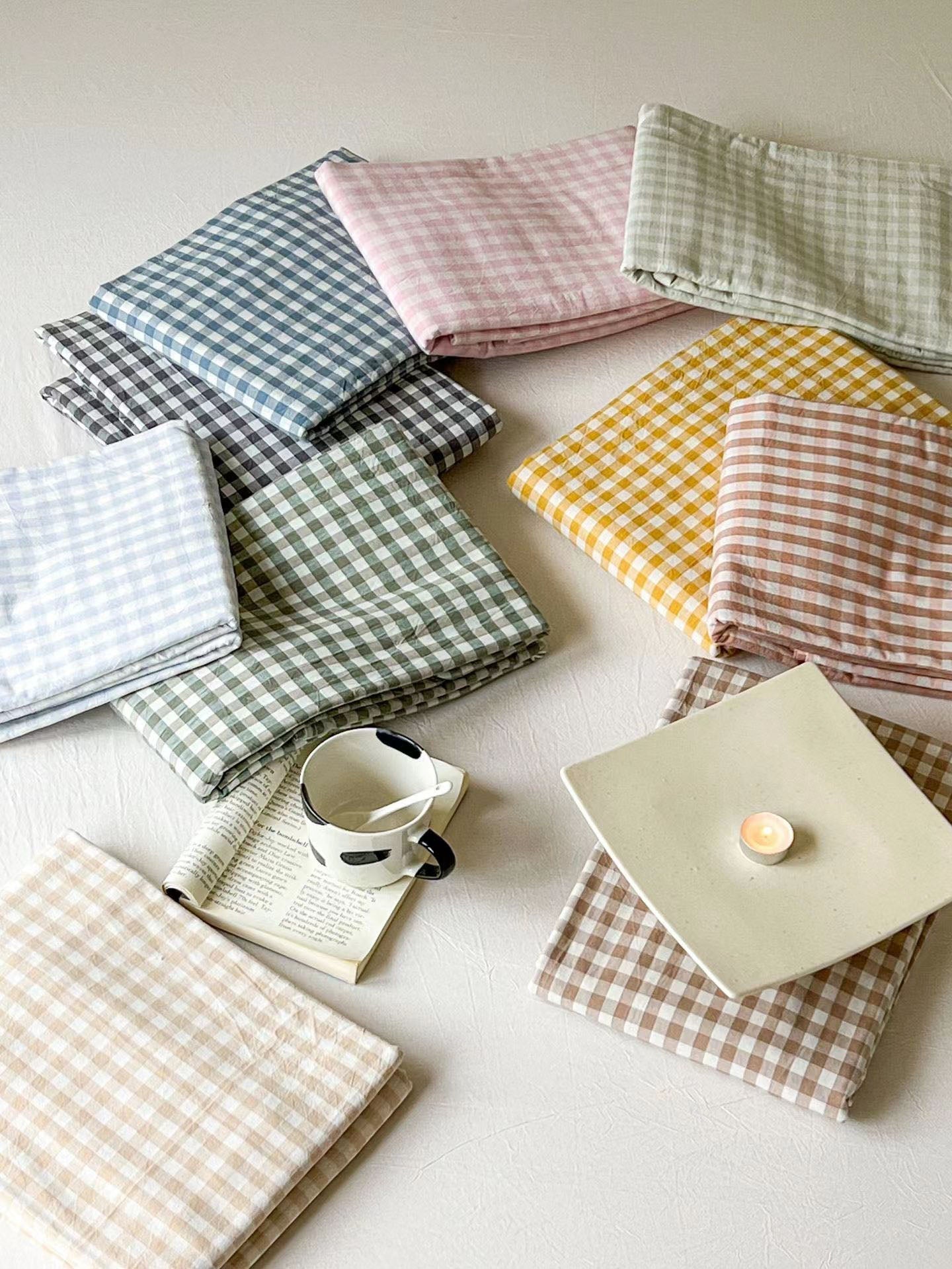 Cotton Gingham Sheet Set - 7 colors