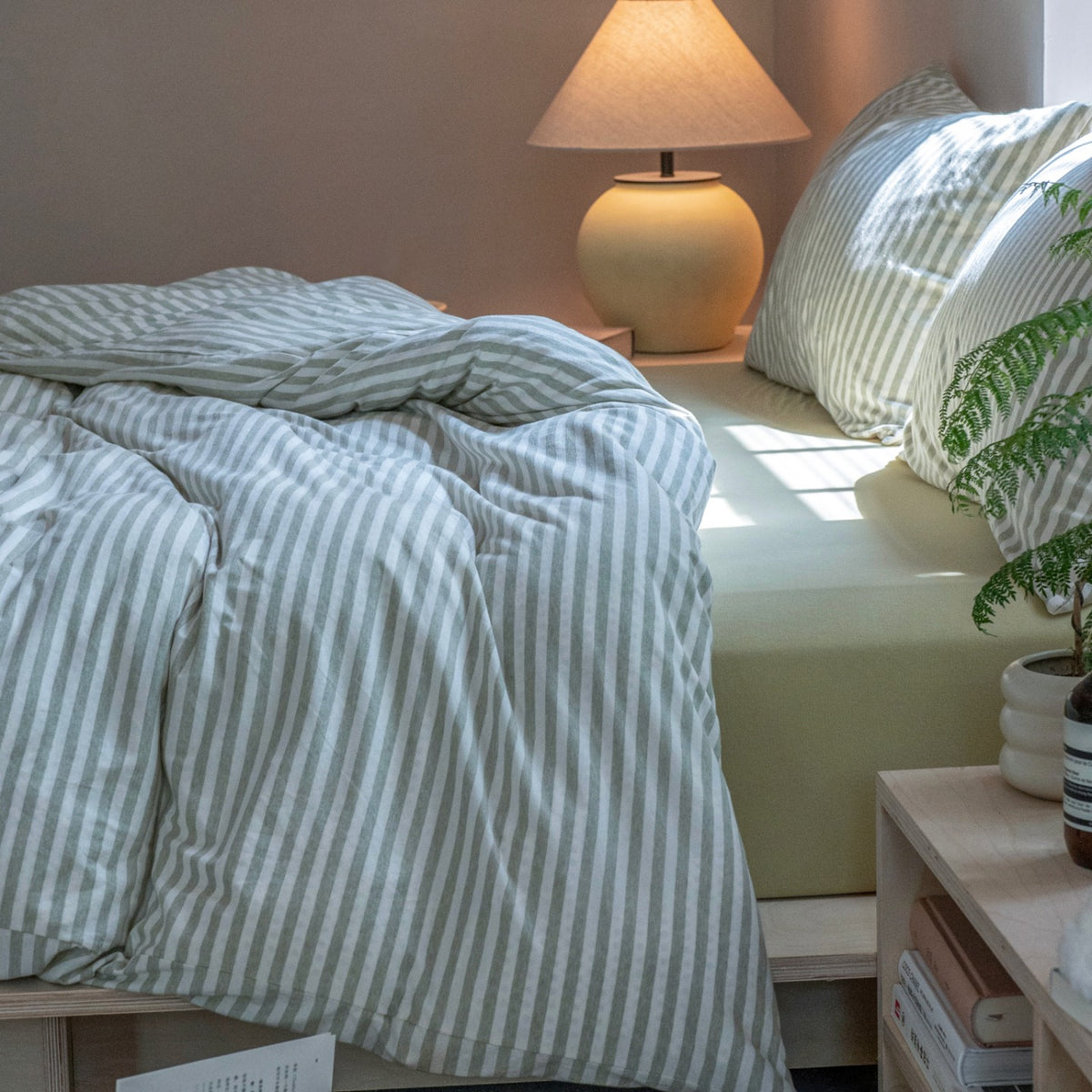 Everyday Stripe Cotton Jersey Bedding Set original reference image 2