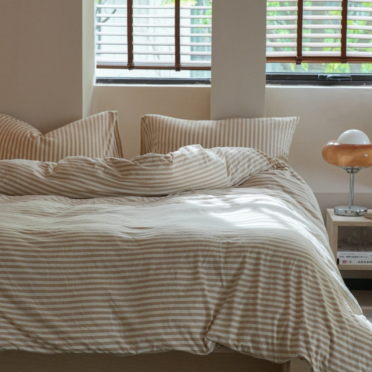 Everyday Stripe Cotton Jersey Bedding Set original reference image 6