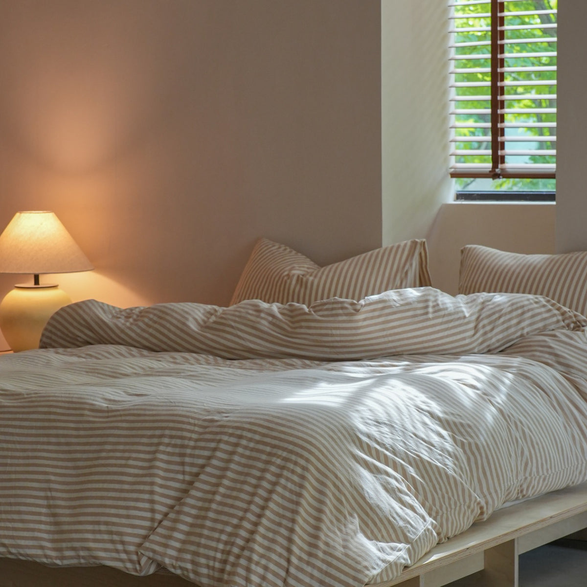 Everyday Stripe Cotton Jersey Bedding Set original reference image 7