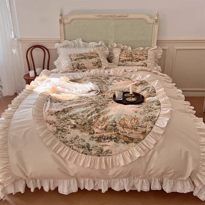 French Vintage Painting Duvet Cover