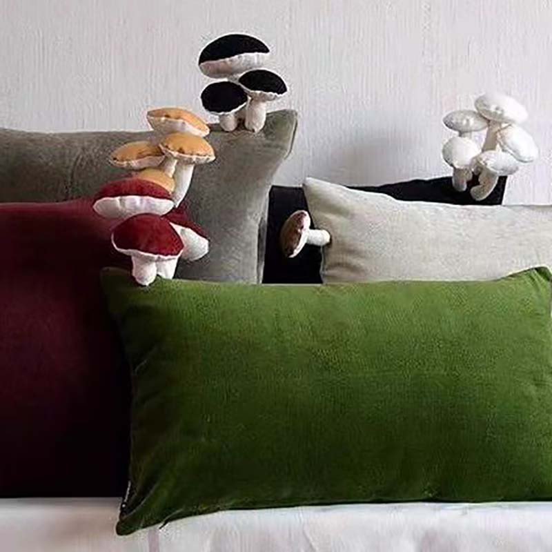Fun Mushroom Lumbar Pillow