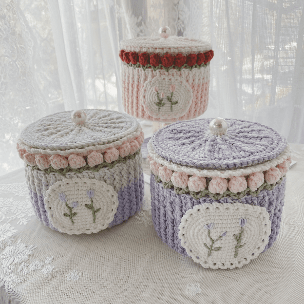 Colección Garden - Organizador de crochet Ombre hecho a mano