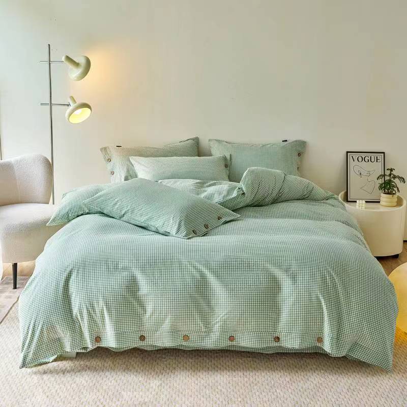 Gingham Bedding Set - Mint Green