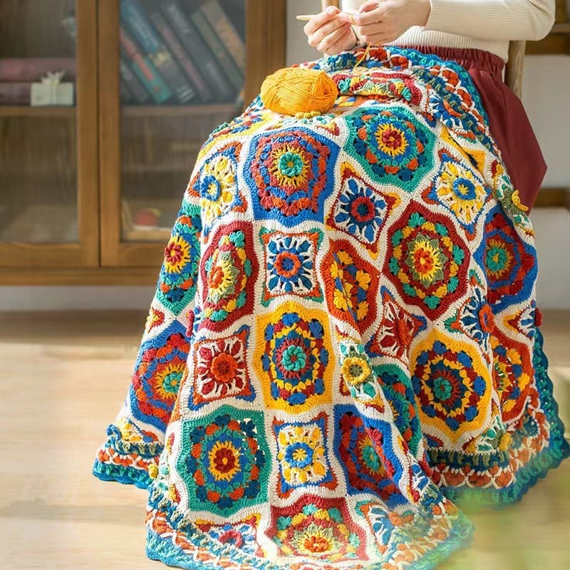 Vintage discount handmade crochet Blanket