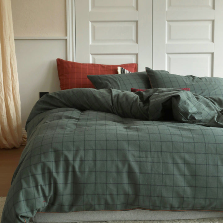 Heritage Plaid Cotton Flannel Bedding Set original reference image 1