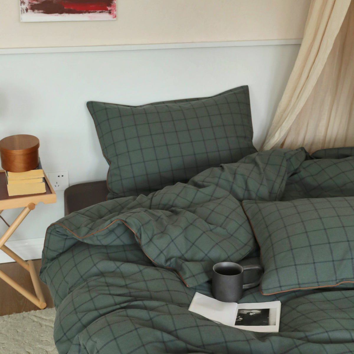 Heritage Plaid Cotton Flannel Bedding Set original reference image 3