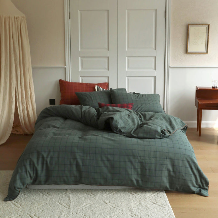 Heritage Plaid Cotton Flannel Bedding Set original reference image 5