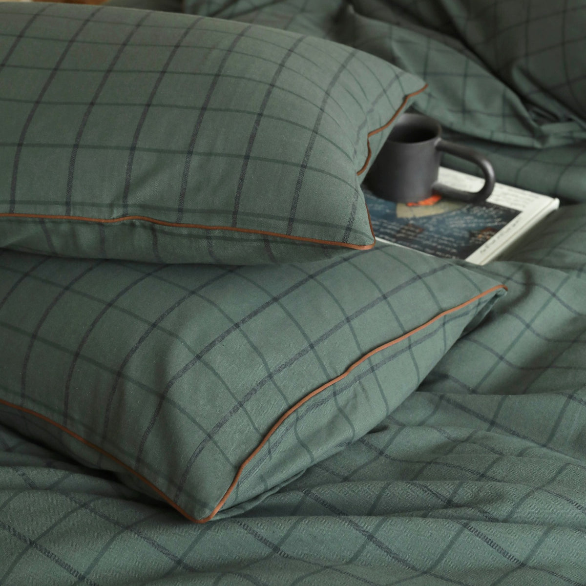 Heritage Plaid Cotton Flannel Bedding Set original reference image 7