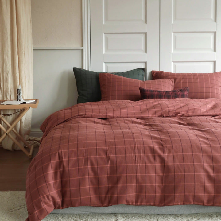Heritage Plaid Cotton Flannel Bedding Set original reference image 9