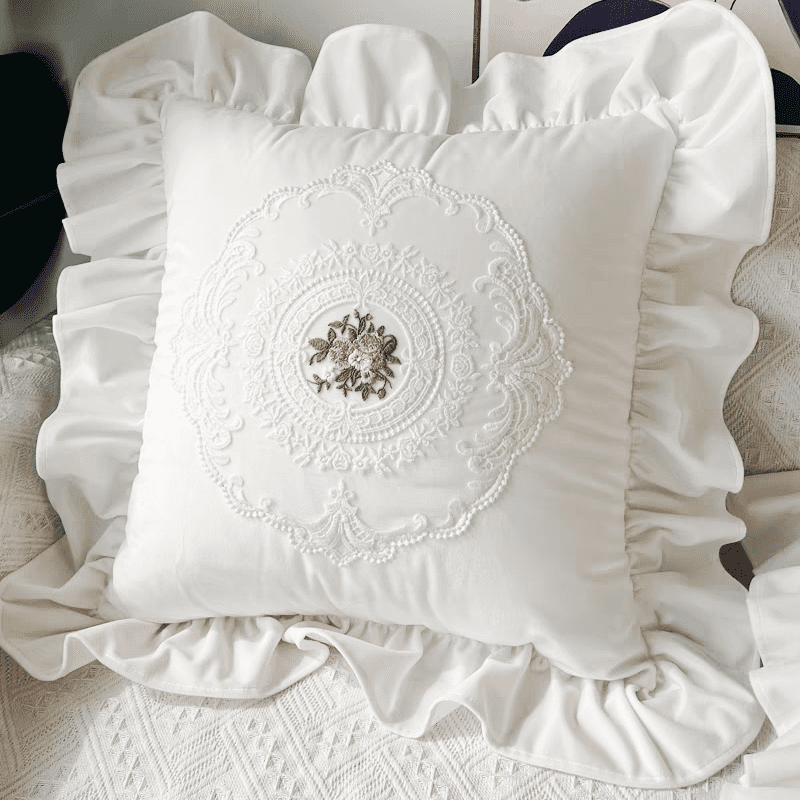Lace Ruffle Throw Pillow