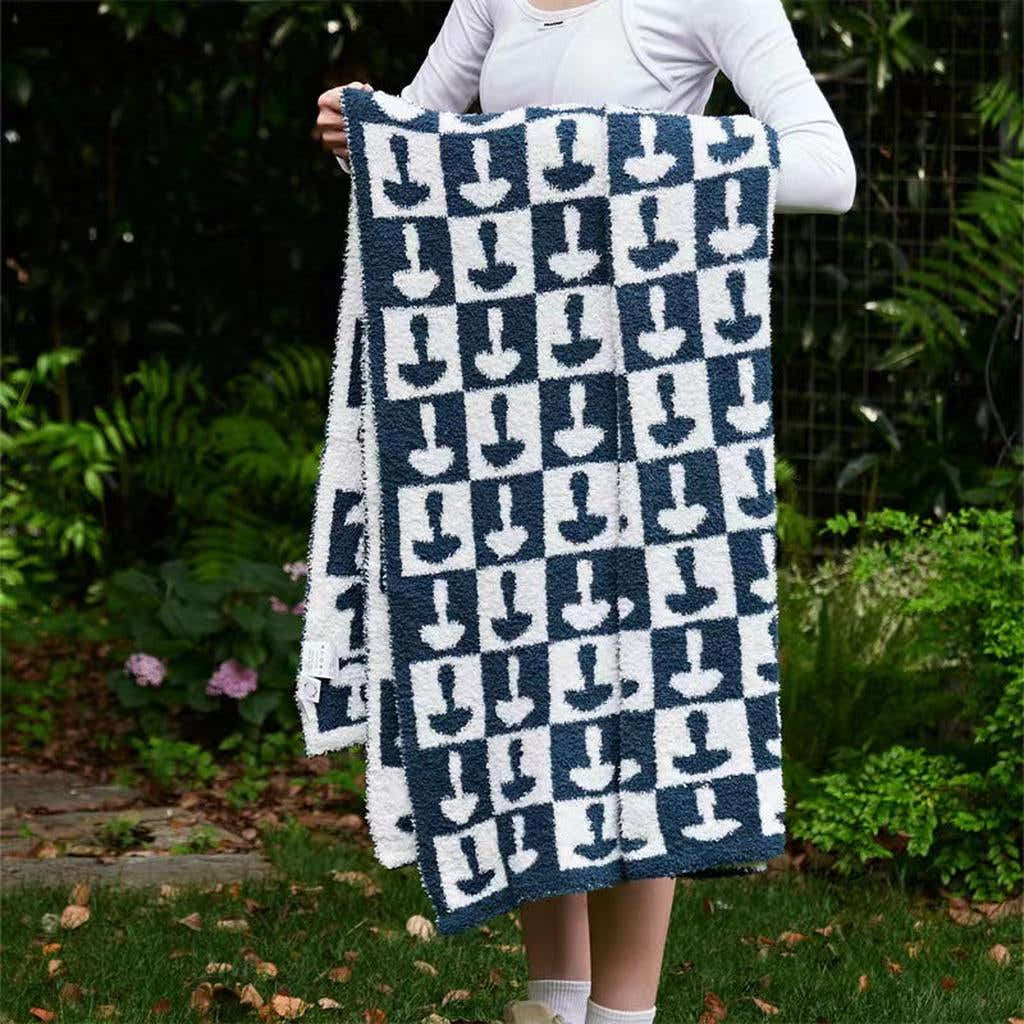 Mushroom Throw Blanket (Navy)