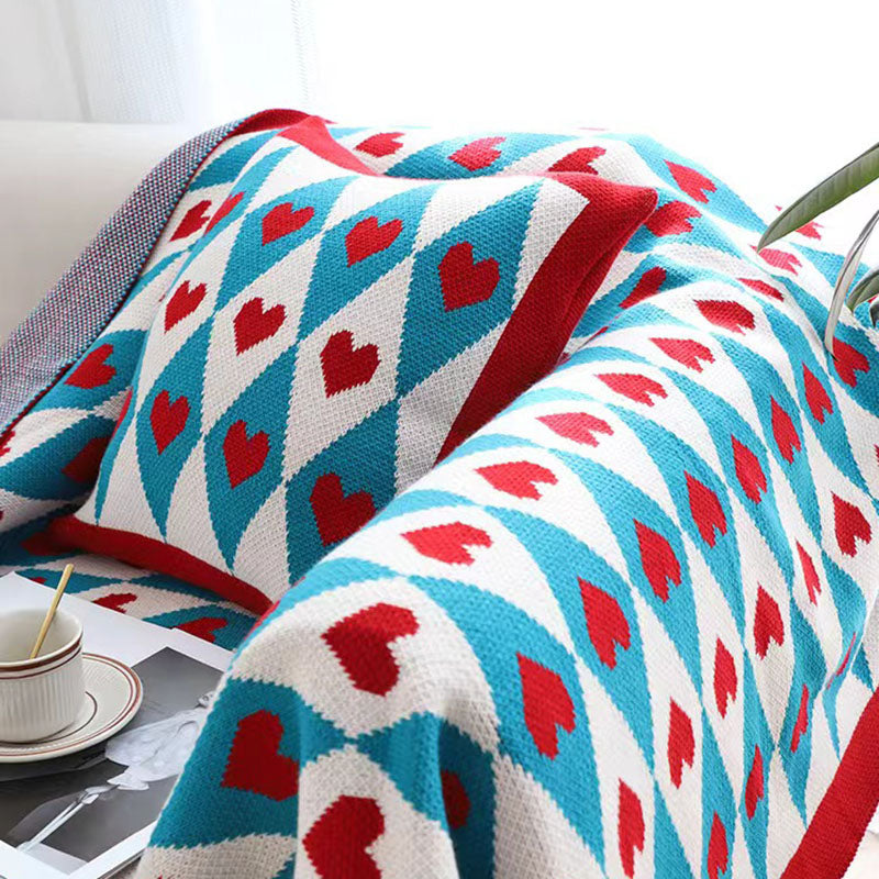 Red Heart Knitted Blanket