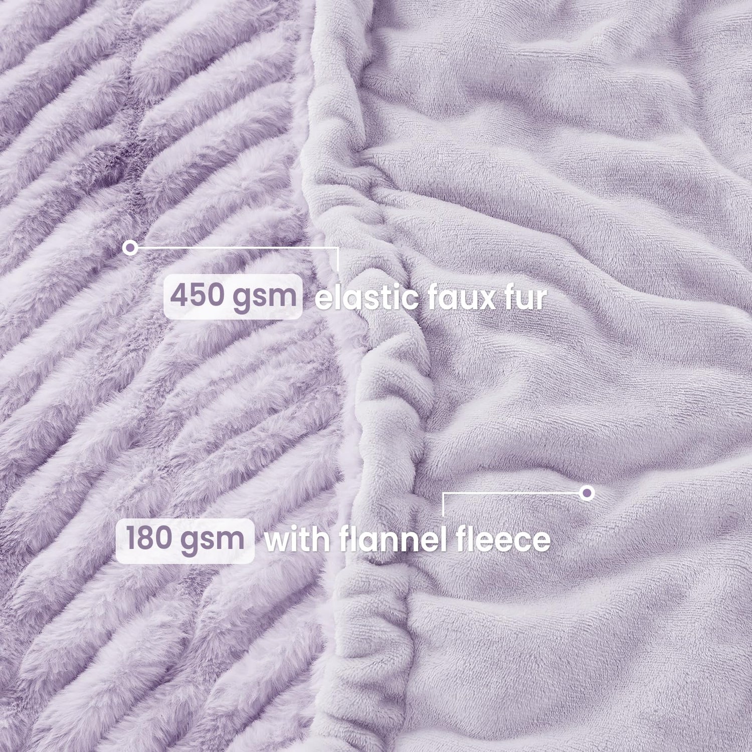 Purple Cinched Faux Fur Blanket