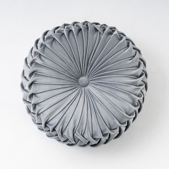 Colorful Round Pleated Velvet Cushion