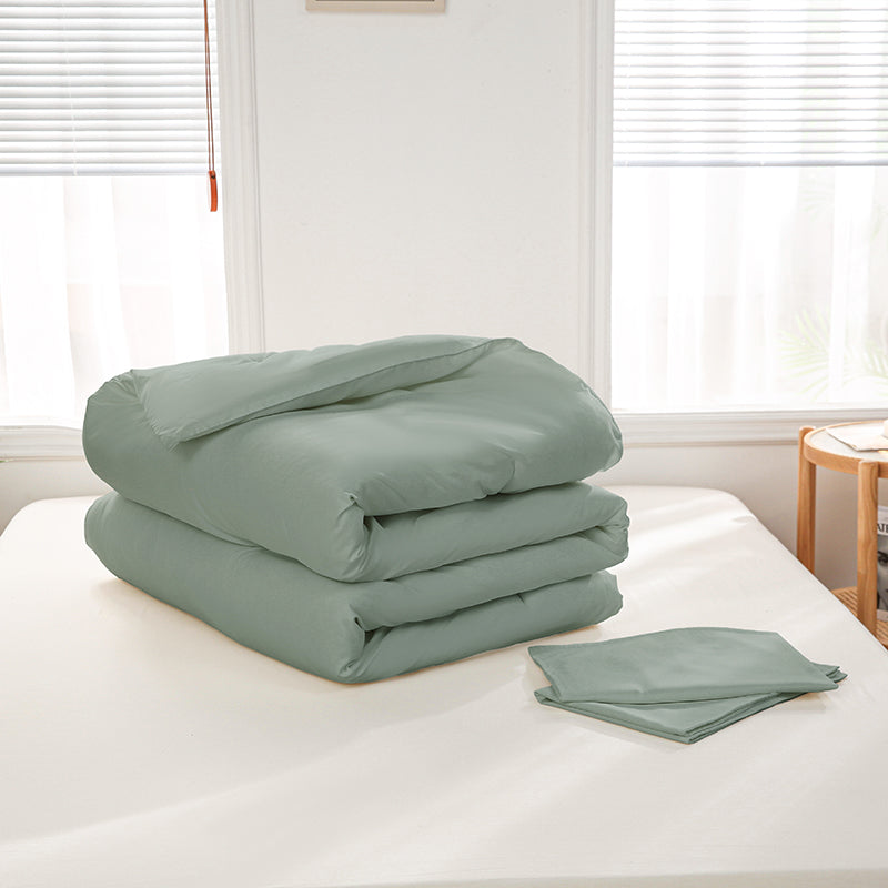 Couette et couvre-lits brossés doux - Vert sauge