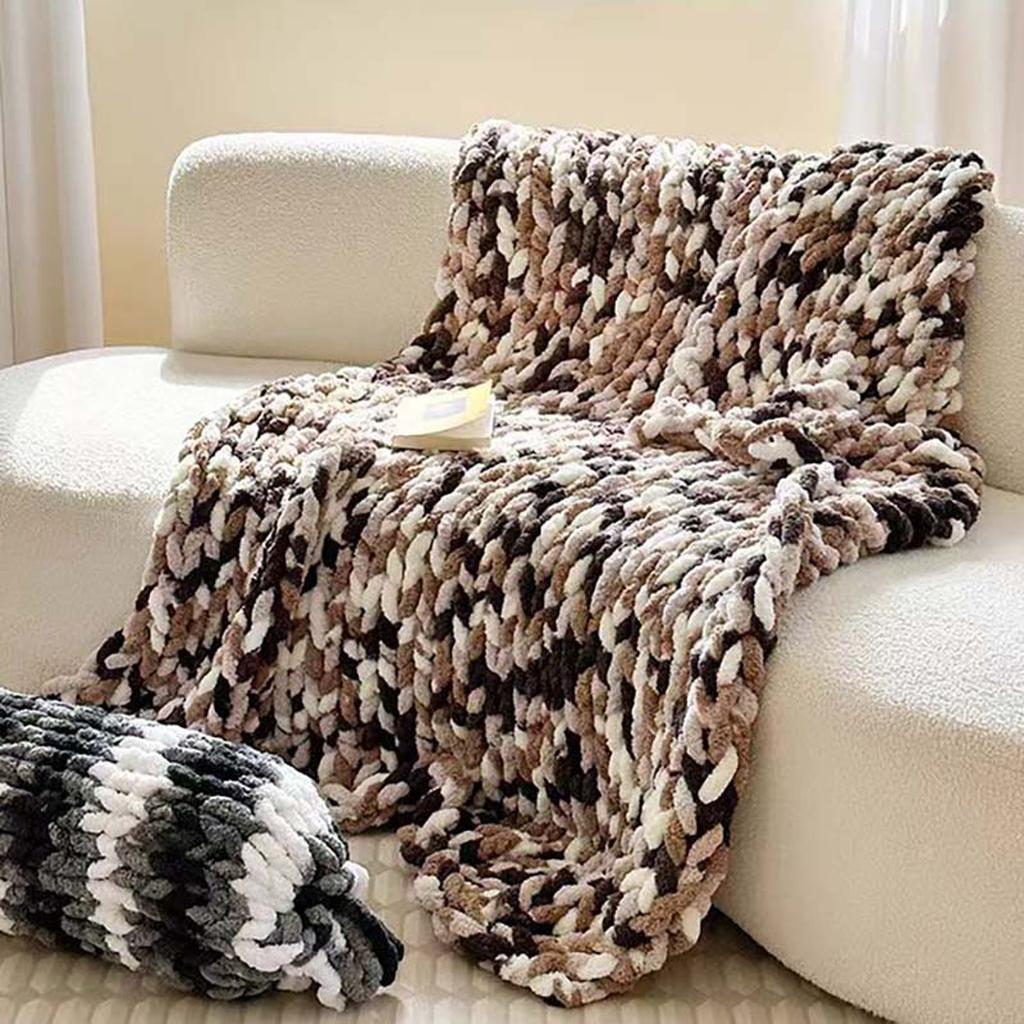 Tie-dyed Chunky Knitted Blanket