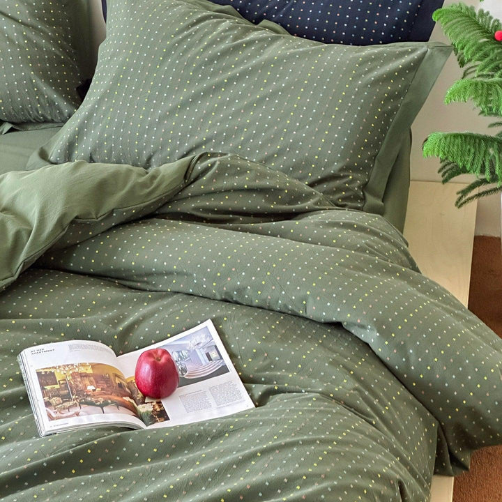 Moss Whisper Square Jacquard Duvet Cover