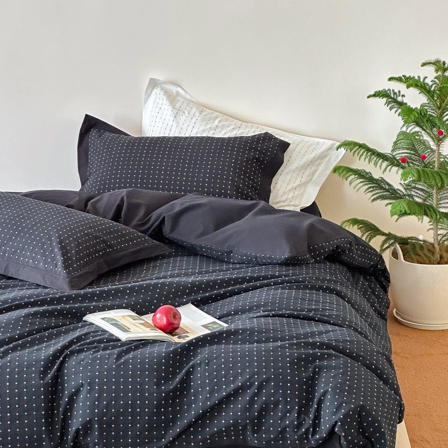 Midnight Whisper Square Jacquard Duvet Cover