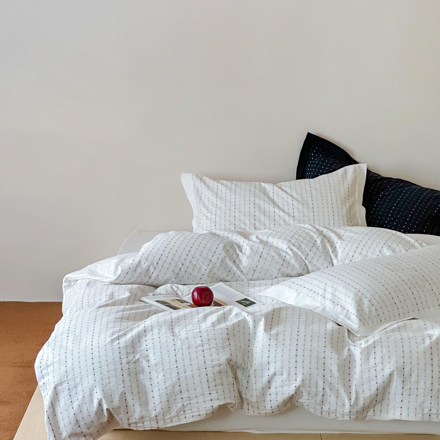 Snow Whisper Square Jacquard Duvet Cover