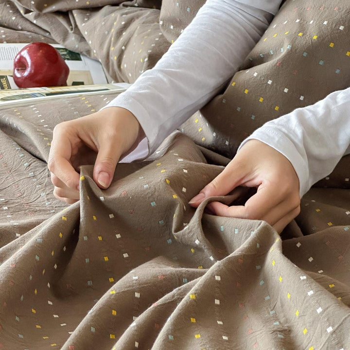 Driftwood Whisper Square Jacquard Duvet Cover