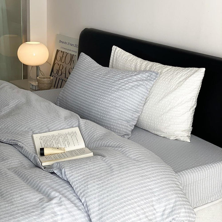 Frostline Stripe Seersucker Duvet Cover