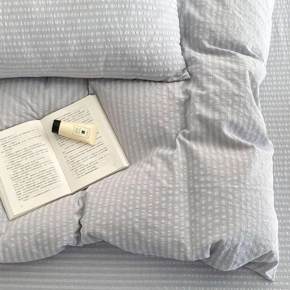 Frostline Stripe Seersucker Duvet Cover